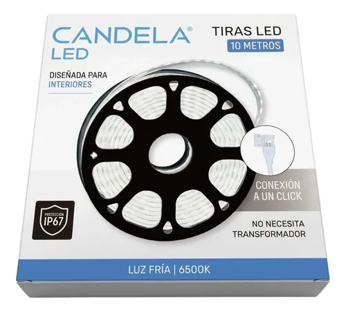 TIRA LED 220V 10 MTS C/ADHESIVO LUZ FRIA