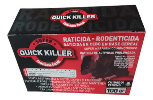 VENENO PARA RATA QUICK KILLER CEREAL X 100 G