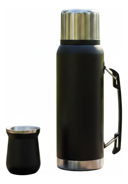 TERMO  DE ACERO CON MATE  800 ML