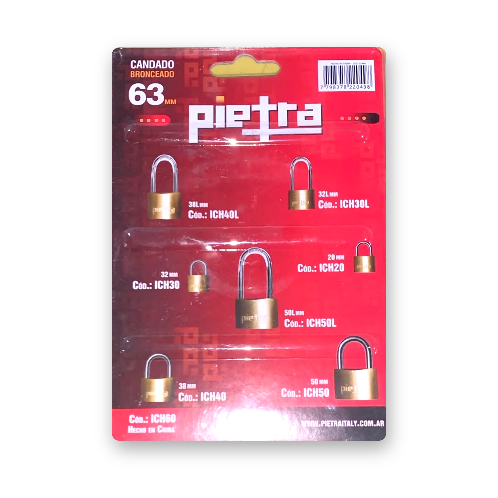CANDADO BRONCEADO 63MM PIETRA — foto 2