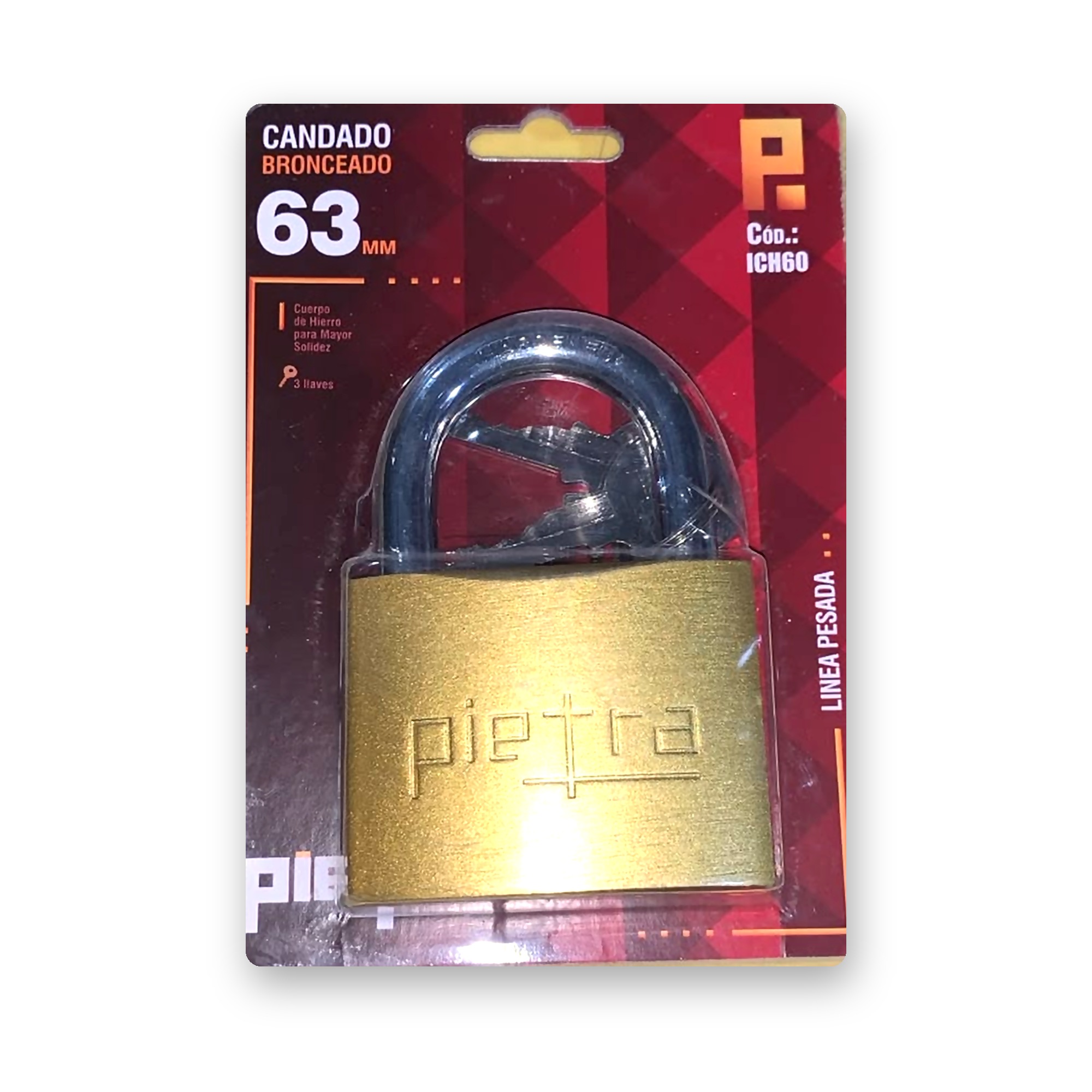 CANDADO BRONCEADO 63MM PIETRA — foto 3