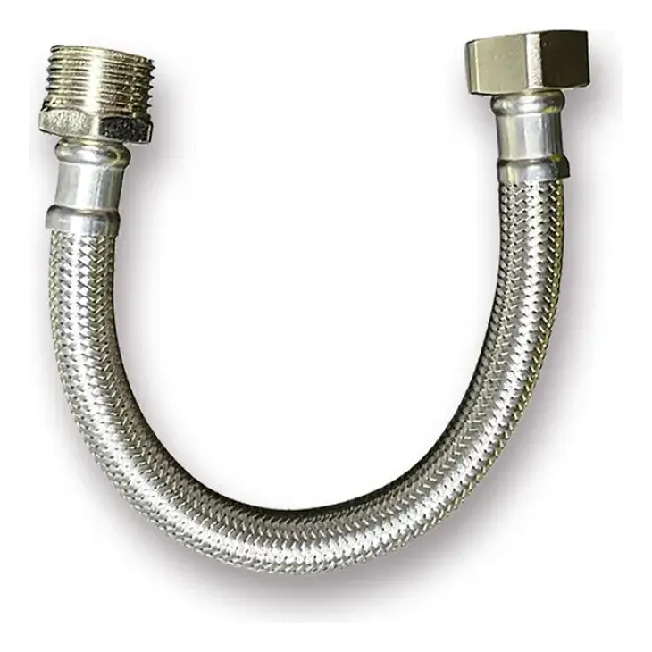 Flexible mallado aluminio macho fijo 1/2" x25cm.
