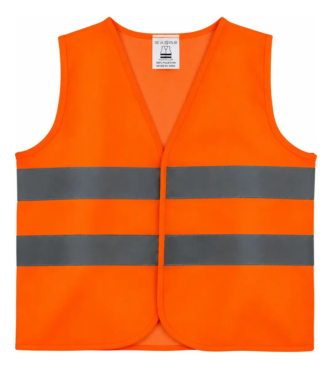 CHALECO POLIESTER C/2 REFLECTIVOS NARANJA